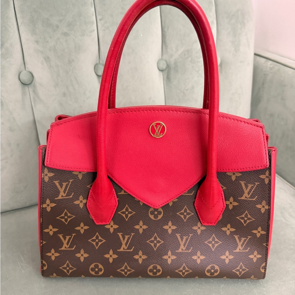 Louis Vuitton Florine Bag 2way Handbag LV Monogram with Red